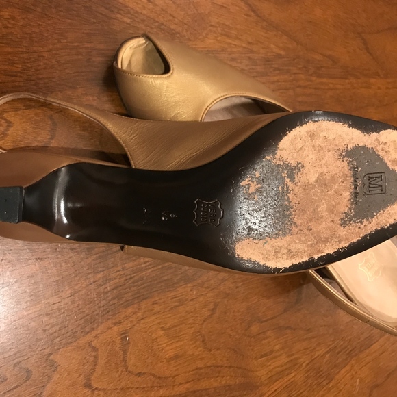 Gold Open-Toe Slingback Medium Heel - Picture 3 of 5